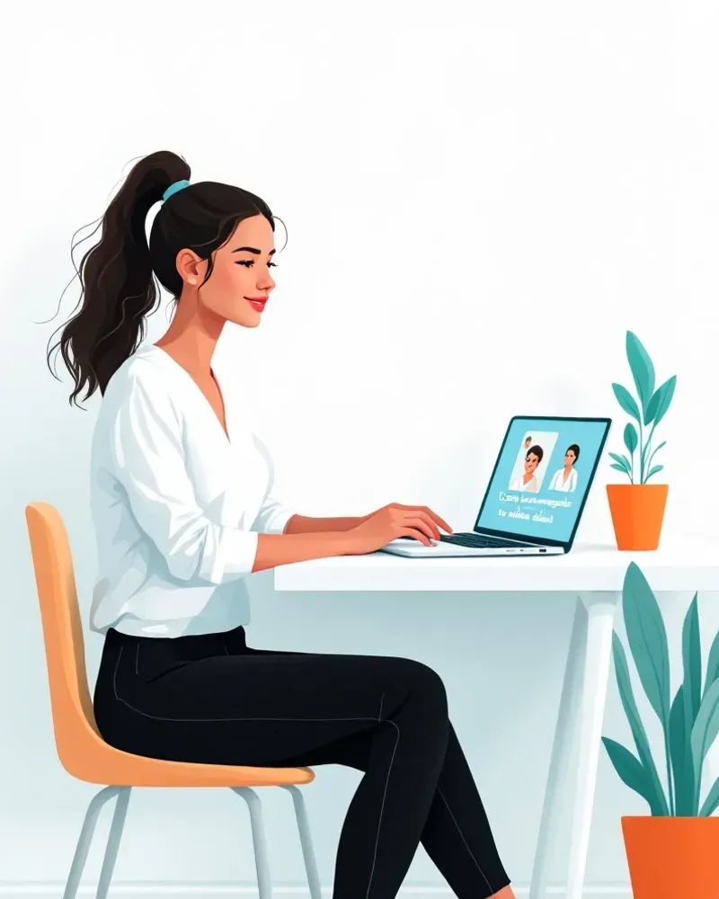 Woman having virtual ADHD appointment on laptop